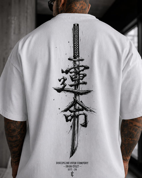 IRON CULT "SAMURAI DISCIPLINE" Oversized Tee – Vintage Black