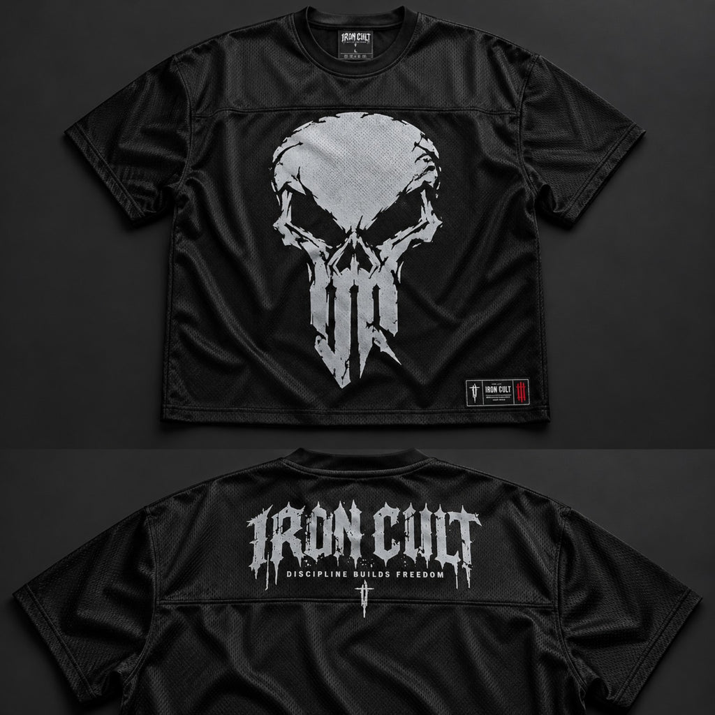 Iron Rebel black mesh pump cover front and back views