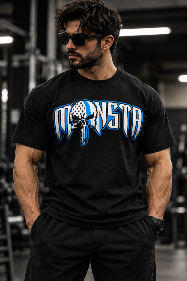 IRON CULT Never Back Down regular muscle-fit tee, front model view