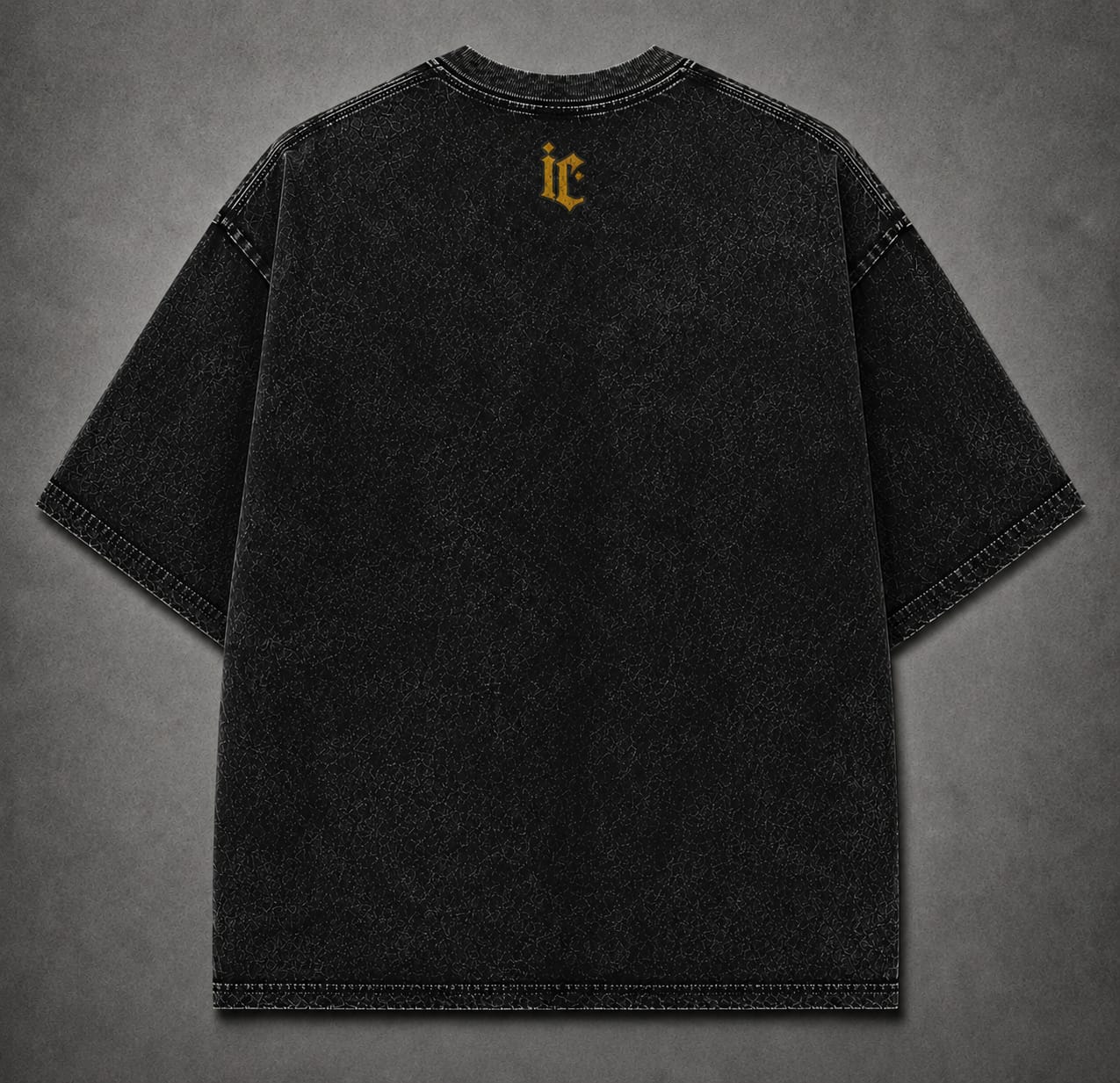 IRON CULT "ASCEND" Acid Wash Oversized Tee – Black Vintage Wash