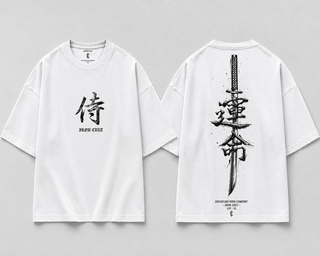 IRON CULT "SAMURAI DISCIPLINE" Oversized Tee – Vintage Black