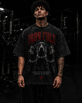 IRON CULT "LOYALTY" Oversized Acid Wash Tee – Vintage Black
