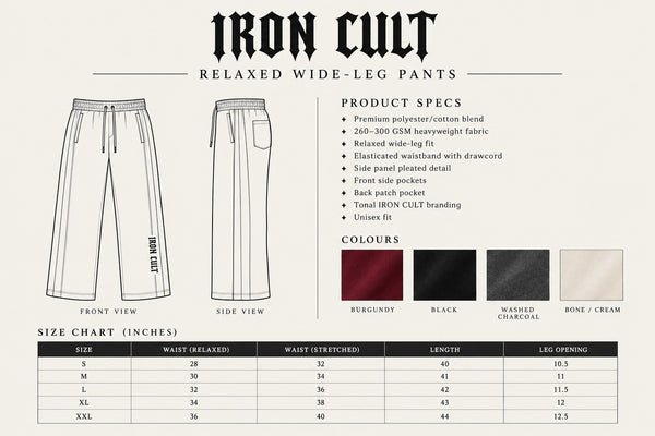 IRON CULT Graphic Wide-Leg Sweatpants — Black alternate view